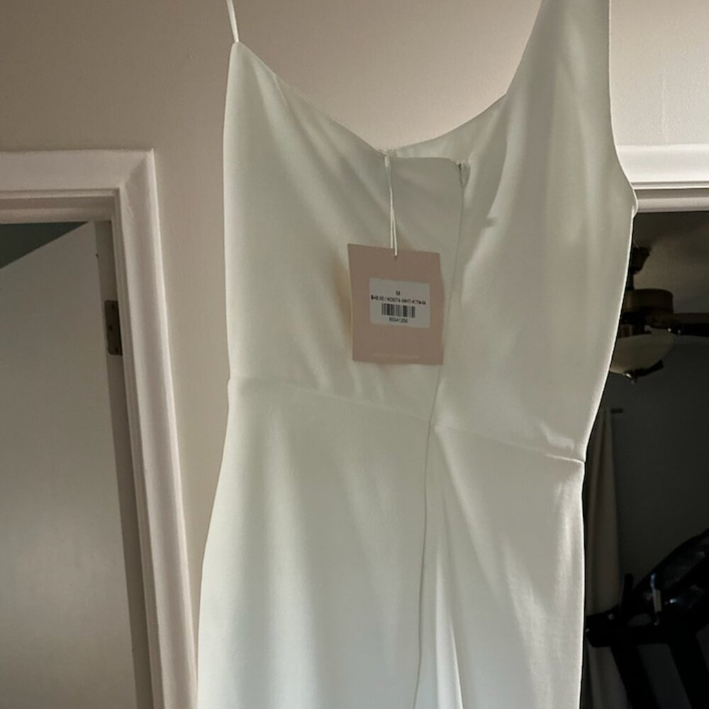 NWT Kittenish One Shoulder White Midi Dress